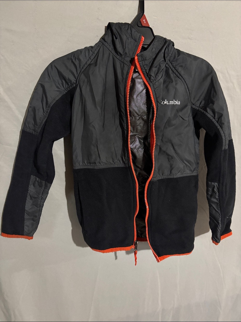 Columbia Kids Black Jacket with Orange Trim
